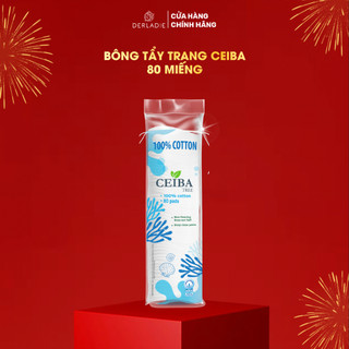 Bông Tẩy Trang Siêu Tiết Kiệm Dung Dịch Derladie Ceiba Cotton 80 Miếng