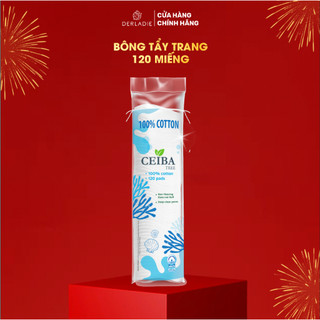 Bông Tẩy Trang Derladie Ceiba 100% Cotton Siêu Tiết Kiệm Dung Dịch 120 Miếng