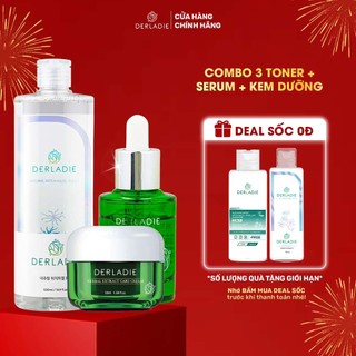 Combo 3 Sản Phẩm Toner 500ml, Serum Tràm Trà, Kem Dưỡng Tràm Trà Giảm Mụn Kiềm Dầu Deradie