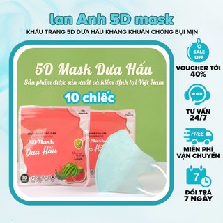 Khẩu Trang 5D DƯA HẤU Kháng Khuẩn, Ngừa Bụi - Khẩu Trang 4 Lớp Thiết Kế Ôm Sát, Thon Gọn Mặt 