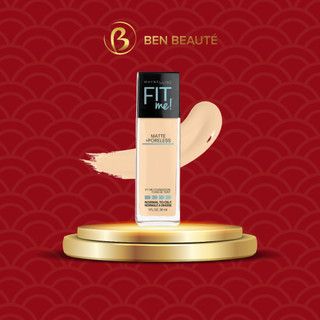 Kem nền kiềm dầu, cho lớp nền mịn lì tự nhiên maybelline fit me matte poreless foundation spf22 30ml