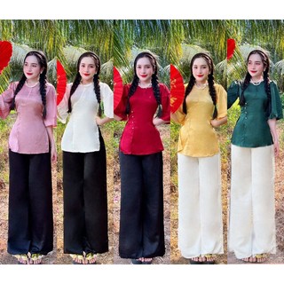 Set bà ba gấm , nút ngọc , tay loe