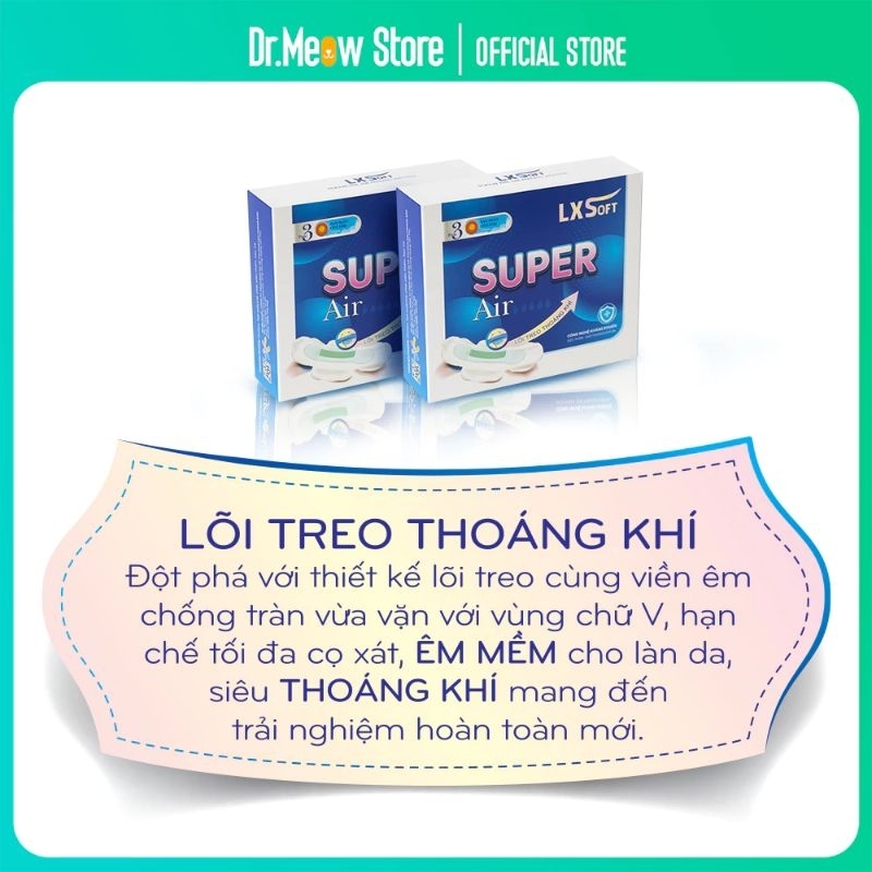 băng vệ sinh super lxsoft lời treo- thoáng khi- siêu thấm hút