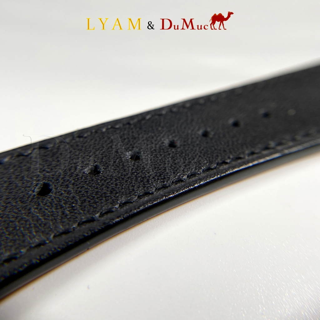 Dây da đồng hồ DU MỤC Leather Da Swift Hass Leather from Pháp - Black DTW001D1