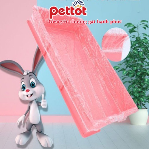 10 Túi Bóng Kính Lót khay vệ sinh có bo chun cho Thỏ , Bọ ú  túi ninong lót chuồng cho thú cưng - Pettot