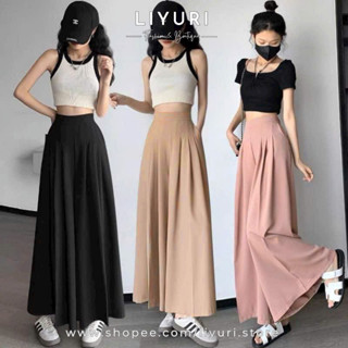 Quần Suông Ống Rộng Xếp Ly Lưng Thun Cạp Cao, Hack Dáng Cực Xinh (Có khóa kéo) - LIYURI