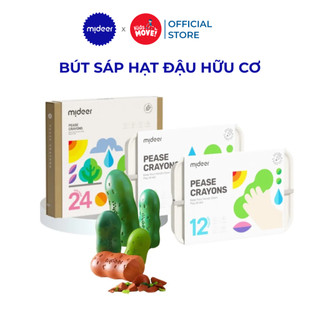 Màu sáp hạt đậu hữu cơ cho bé Mideer Pease Crayons an toàn, không dính tay, xoá được