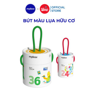 Bút màu sáp hữu cơ Mideer Silky Crayon ngòi bút to, xoá được, không dính tay, an toàn cho bé