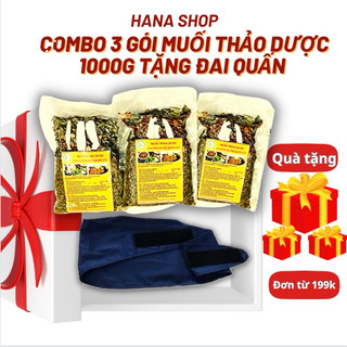 Combo 3 gói muối thảo dược tặng 1 đai quấn