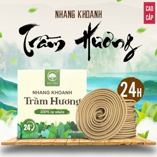 Nhang Khoanh Trầm Hương 24 Giờ Cao Cấp - Mộc Lâm - 10 Khoanh - Nhang Vòng Trầm Hương 100% Tự Nhiên