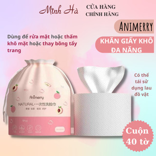 Khăn giấy khô đa năng Animerry Natural cuộn 40 tờ/cuộn