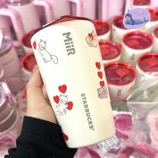 Starbucks ly giữ nhiệt 12oz ss cats playing hearts