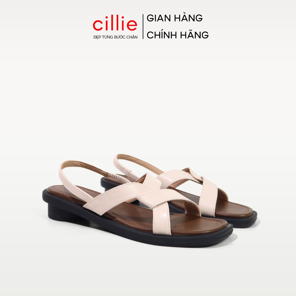 Giày Sandal Nữ Cillie Đế Bệt Cao Su Mềm Chống Trơn Trượt Quai Chéo SD09