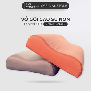 Vỏ Gối Nằm Cao Su Non Lụa Tencel 60s Size 60x35cm và 50x30cm Nhiều Màu Cao Cấp À Ơi Concept