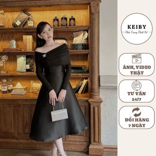Đầm Dự Tiệc KALOE Dáng Dài Tay Dài Lệch Vai Sang Trọng Quý Phái EA10(không kèm tag cài)