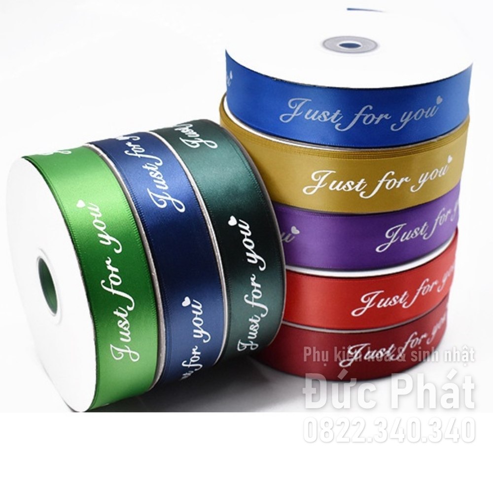 Cuộn Dây Ruy Băng 50 Yards 2mm In Chữ just for you Dùng Trang Trí Tiệc Cưới / Giáng Sinh