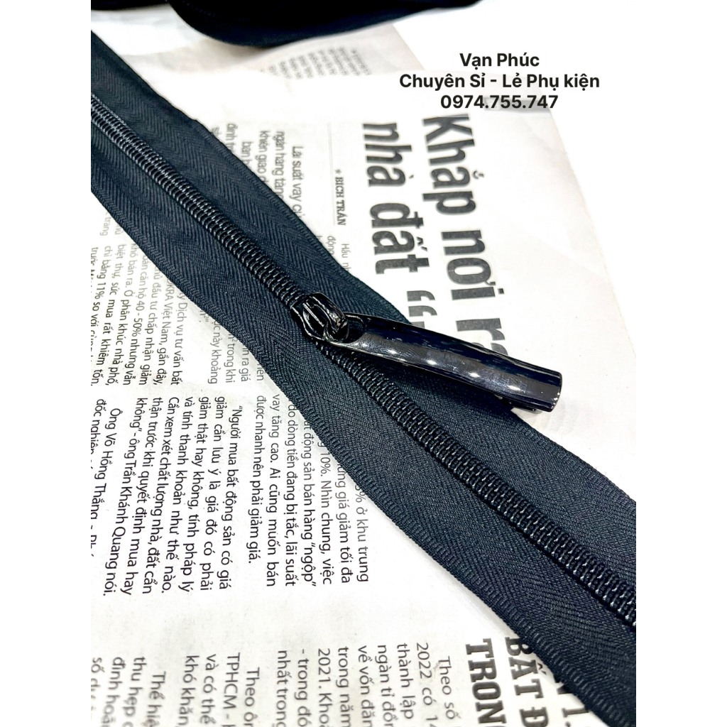 Combo Dây kéo đôi số + đầu kéo đôi số 8 Chống rạch dùng cho Vali