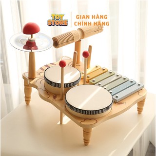  Bộ đồ chơi đánh trống đàn nhạc cụ bằng gỗ cao cấp cho bé toystore FUDAER 