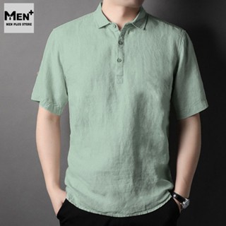 Áo sơ mi nam vải đũi dáng polo cao cấp - Áo polo nam vải đũi thoáng mát