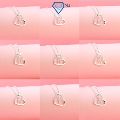 Dây chuyền nữ bạc trái tim đính đá gắn chữ theo tên yêu cầu DCN0747 - Trang Sức TNJ