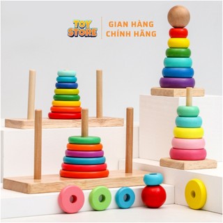Bộ đồ chơi tháp xếp chồng bằng gỗ cho bé toystore FUDAER