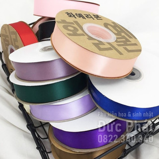 Ruy băng lụa cối 2,5cm chất dày cuộn 100Y