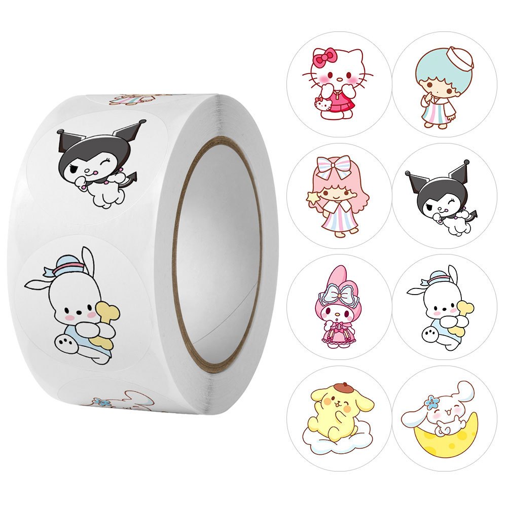 Cuộn sticker 500 tem nhiều mẫu xinh