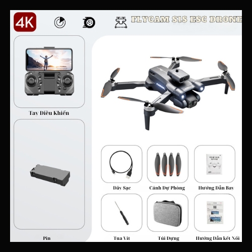 Flycam S1S Camera Kép 4K - Động Cơ Không Chổi Than Bay Ổn định, Cảm Biến Thông Minh Giúp Tránh Va Trạm | BigBuy360 - bigbuy360.vn