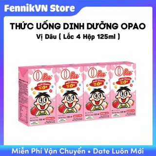 Sữa dinh dưỡng opao vị dâu 125ml / lốc 4 hộp