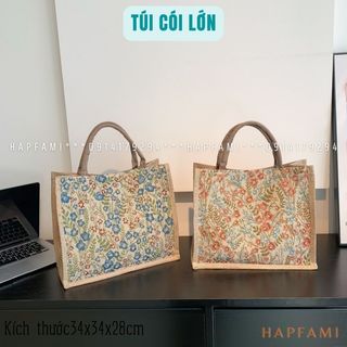 Túi xách nữ thời trang, túi cói lớn,túi xách vải lanh phù hợp đi biển đi chơi, du lịch hoặc đi làm- hapfami