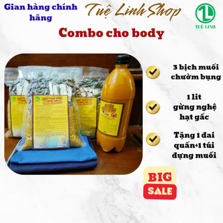 3kg muối thảo dược + 1 lit gừng nghệ hạt gấc (tặng 1 đai quấn+1 túi đựng)