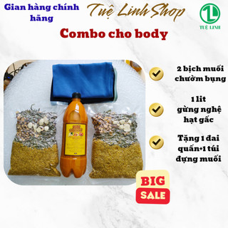 2kg muối thảo dược và 1 lit gừng nghệ hạt gấc(tặng 1 túi vải đựng muối)