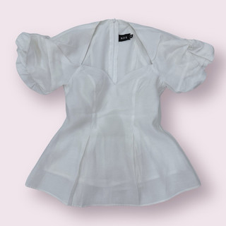 Áo peplum tay phồng cổ choàng xinh xắn