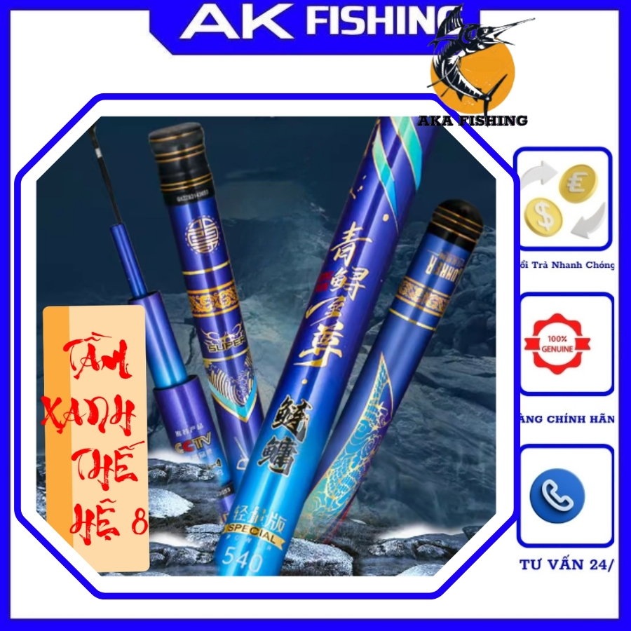 Cần câu đài Tầm Xanh Thế Hệ 8  bản đặc biệt  2024 chính hãng câu tay đơn đài câu cá săn hàng  trắm c