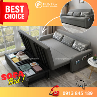 Sofa Giường thông minh F899 có tích hợp hộp đồ rộng rãi rất phù hợp cho không gian nhỏ hẹp cần tối ưu không gian sống.