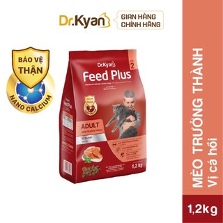 Dr.kyan - thức ăn cho mèo lớn feed plus - adutl 1,2 kg - vị cá hồi
