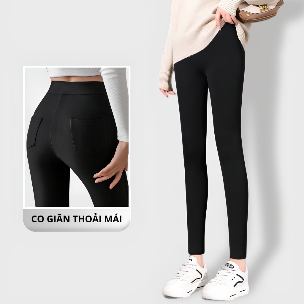 Quần legging dài nữ cạp cao nâng mông có túi sau MADELA, Quần tập gym dài nữ cạp cao thể thao co giãn 4 chiều