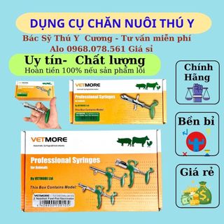 Kim chủng đậu gà tự động, xi lanh chủng đậu vetmore cao cấp, chủng 1 kim và 2 kim