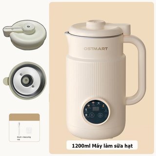 Máy làm sữa hạt mini chính hãng Ostmars Tiếng Việt dây cắm 2 chân, đa chức năng công suất 600W dùng nấu cháo, nấu nước