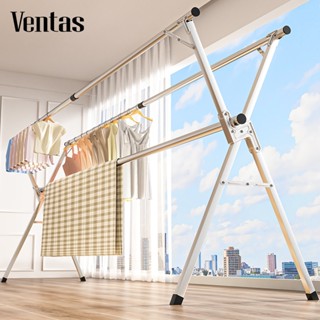 VENTAS Sào phơi đồ Giá treo quần áo tầng ba inox gấp 160cm/200cm/240cm