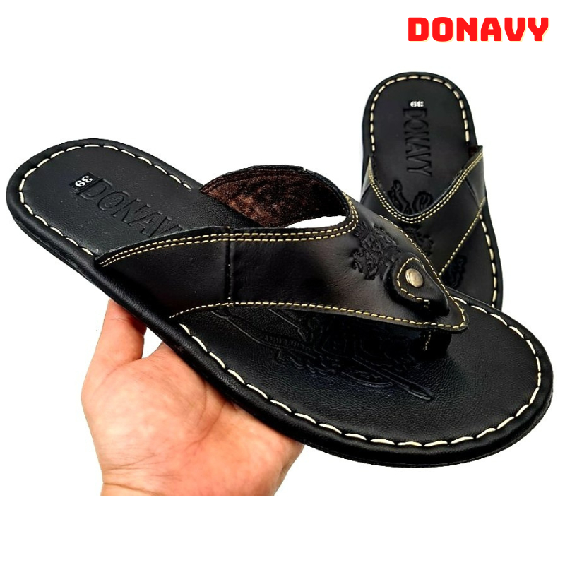 Dép kẹp nam da bò 100%, may full quai Handmade rất chắc chắn, donavykepvuongmien
