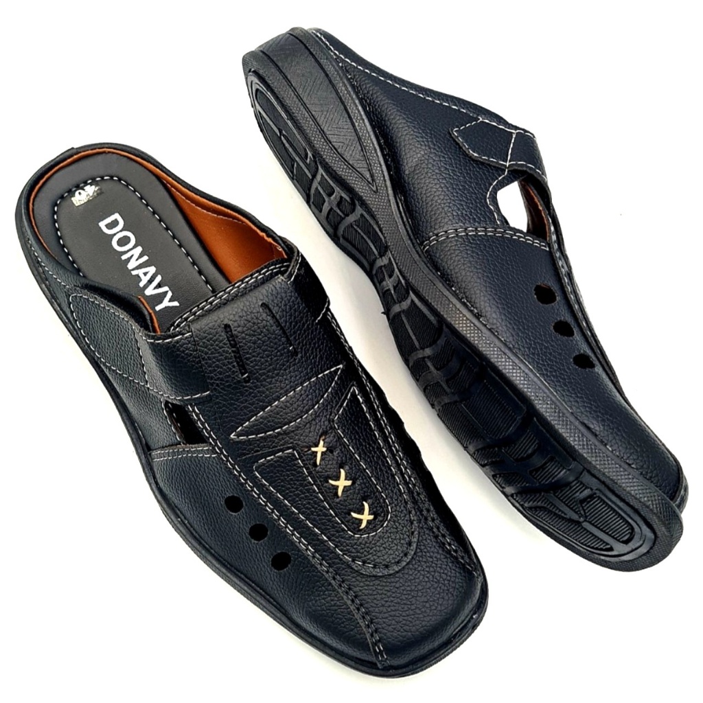 Giày lười nam da PU kiểu quai 3x, DONAVY may đế chắc chắn đi rất êm chân d.glkc