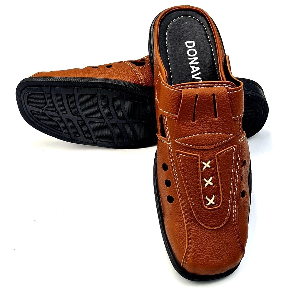 Giày lười nam da PU kiểu quai 3x, DONAVY may đế chắc chắn đi rất êm chân d.glkc