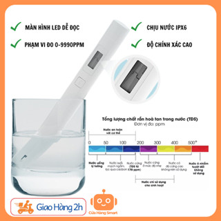 Bút thử nước sạch TDS Xiaomi, Chống nước IPX6, Dạng que kiểm tra chất lượng nước uống, Bảo hành 12 tháng