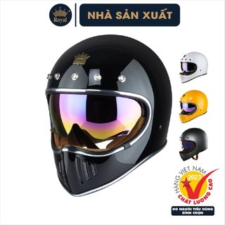 Nón bảo hiểm Fullface Royal M141K Vintage Trơn Hàng chính hãng Bảo hành 12 tháng
