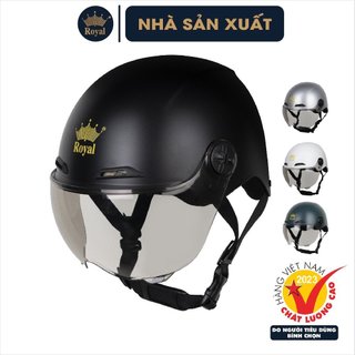 Mũ Bảo Hiểm Nửa Đầu Có Kính Royal M159 Chính Hãng, Nón Bảo Hiểm Có Kính Chắn Gió Bảo Hành 12 Tháng