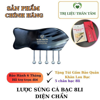 Dụng cụ Lược chải thông kinh lạc bằng Bạc - 5 Chân Bạc 8li