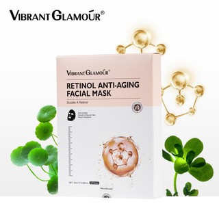 VIBRANT GLAMOUR Double A Retinol Mask Chống nhăn, chống lão hóa, làm trắng, giảm nếp nhăn, làm mờ vết thâm 5 miếng