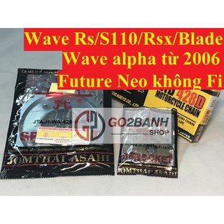 Nhông Sên Dĩa DID Mặt Trời Wave S110/Rs/Rsx/Blade, Wave Alpha Từ 2006, Future Neo Không Fi Chính Hãng