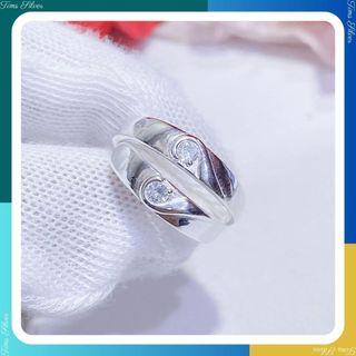 Nhẫn đôi bạc ta hình trái tim ghép dành cho cặp đôi TIMS D0047